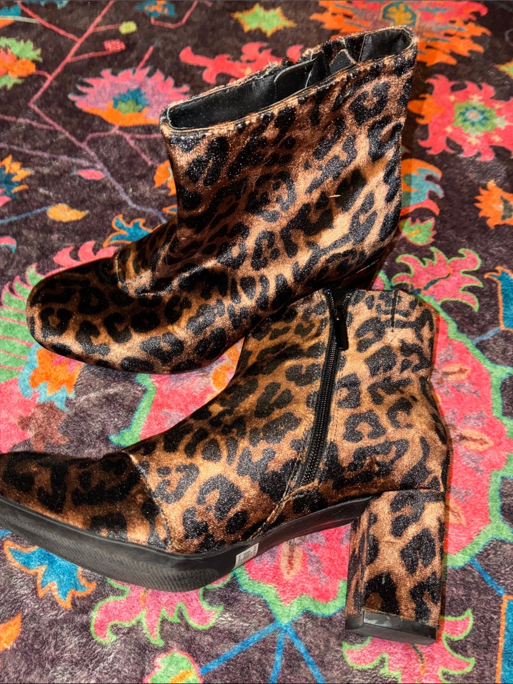 Torrid Leopard Print Block Heel Ankle Boots - Brown-never worn!